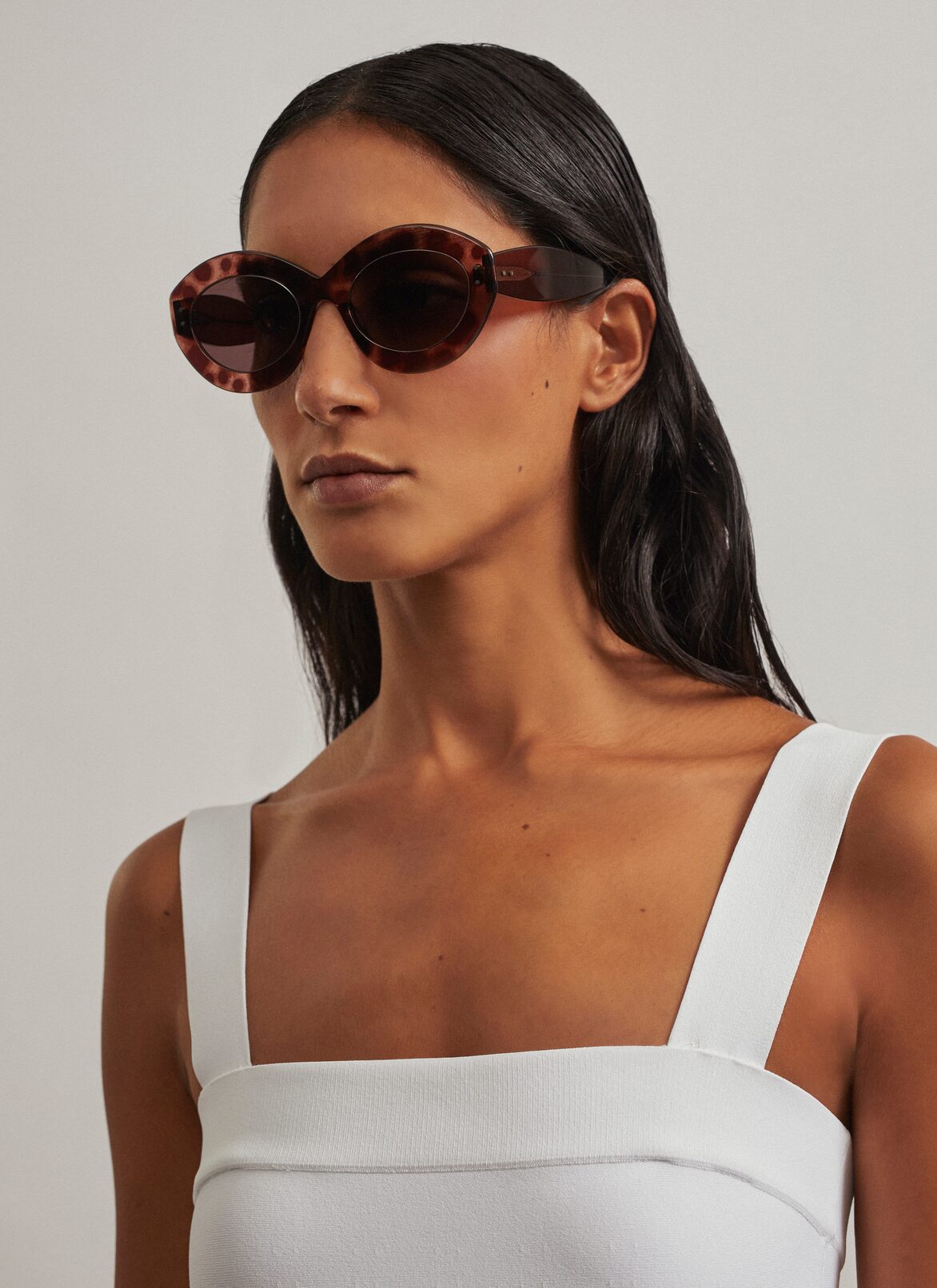 HAVANA SUNGLASSES ALAÏA BROWN HAVANA SUNGLASSES